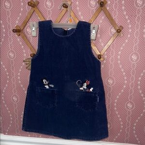 Vintage Corduroy Disney Dress with Embroidered Details